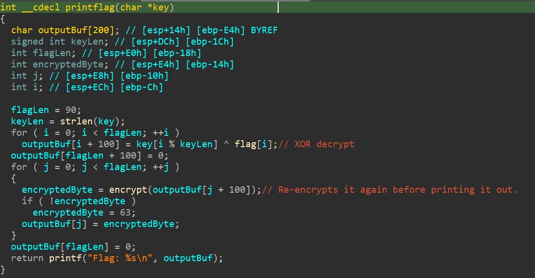 cleaned up printflag